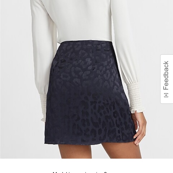 High Waisted Leopard Jacquard Mini Skirt | Express - Picture 2 of 9